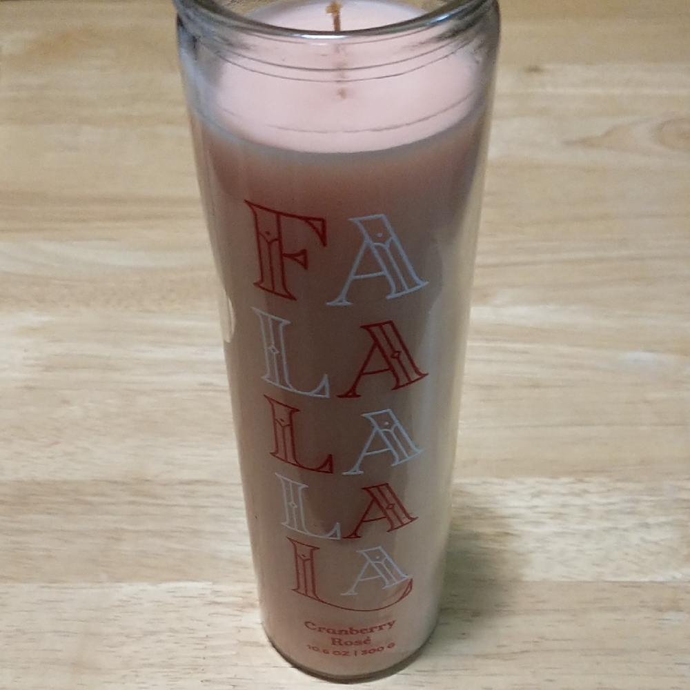 FALA Cranberry Rose Scented Glass Jar Candle - Pink